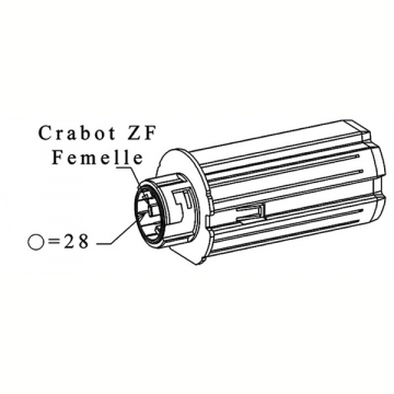EMBOUT ESCAMOTABLE ZF64 CRABOT FEMELLE - PORTE ROULEMENT Reference ZFA322D Embouts ZURFLUH-FELLER