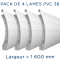 Pack 4 lames - 1600mm - PVC38 - Blanc - AJ