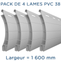 Pack 4 lames - 1600mm - PVC38 - Gris - AJ