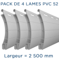 Pack 4 lames - 2500mm - PVC52 - Gris - AJ