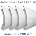 Pack 4 lames - 2200mm - PVC56 - Blanc - AJ