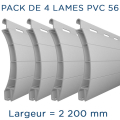 Pack 4 lames - 2200mm - PVC56 - Gris - AJ