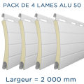 Pack 4 lames - 2000mm - Aluminium 50 - Blanc