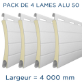 Pack 4 lames - 4000mm - Aluminium 50 - Blanc