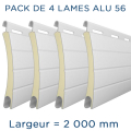 Pack 4 lames - 2000mm - Aluminium 56 - Blanc
