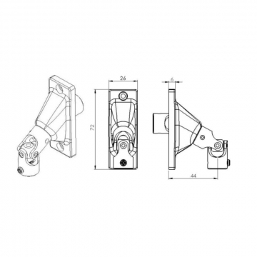 SORTIE DE CAISSON 90° ENTREE FEMELLE 6P10 SORTIE 6P10 LG 300MM