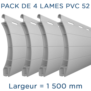 Pack 4 lames - 1500mm - PVC52 - Gris - AJ