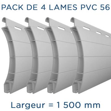 Pack 4 lames - 1500mm - PVC56 - Gris - AJ