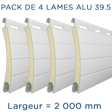 Pack 4 lames - 2000mm - Aluminium 39.5 - Blanc