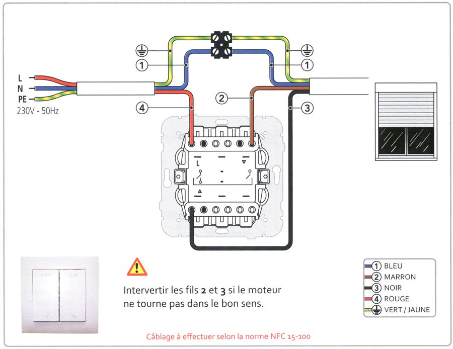 Câble d'alimentation moteur de volet SOMFY / SIMU - Radio RTS, IO ou (B)Hz  - 3 fils - Ma Carte Électronique